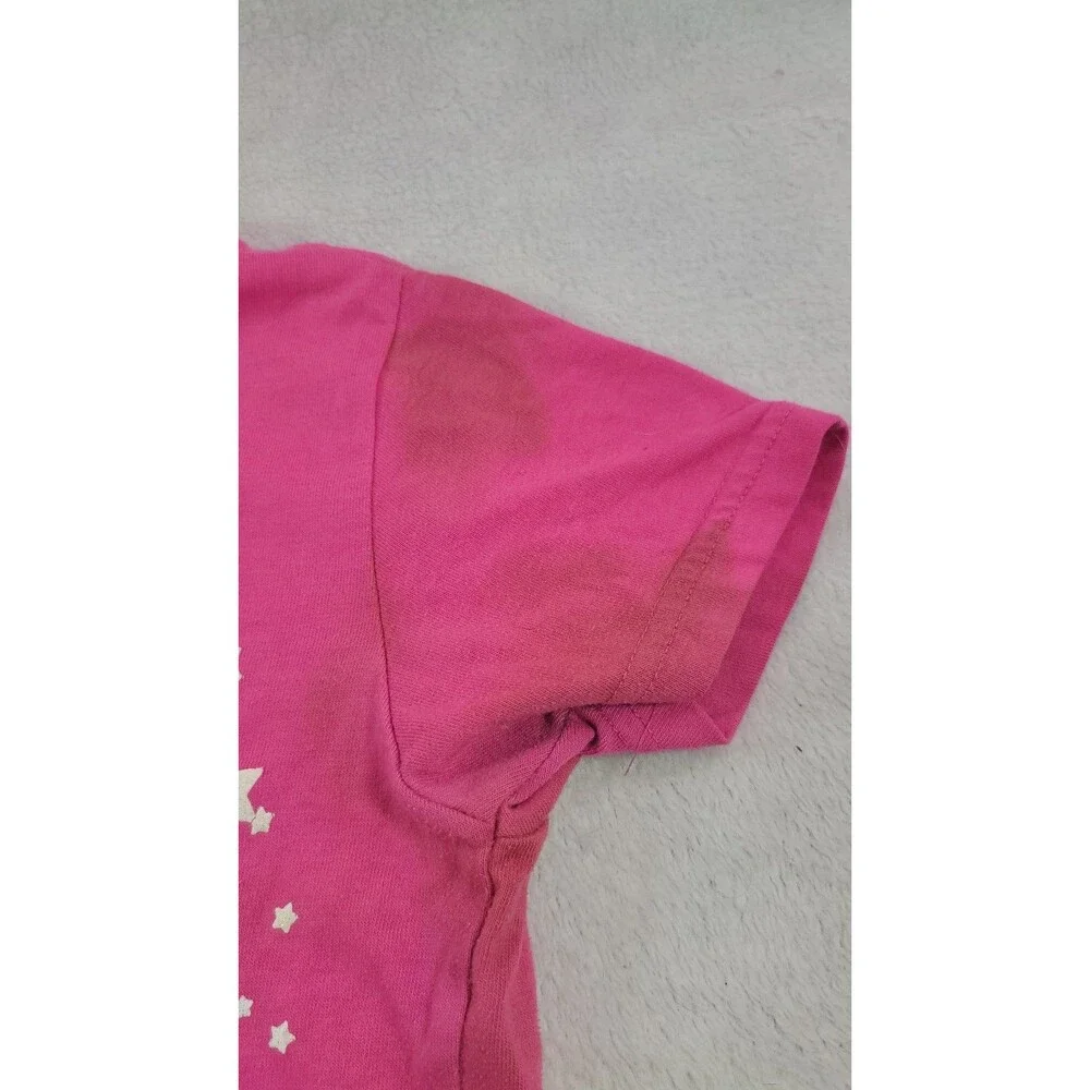 Official 2016 Barbie Pink Glitter Heart Graphic Tee Top Girls Size 7/8 XXS XS